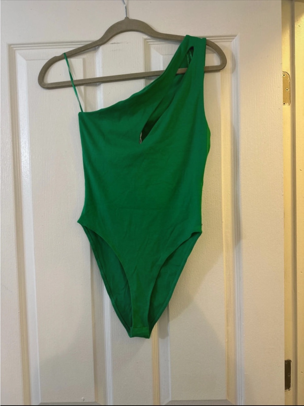 Zara Green One-Shoulder Bodysuit